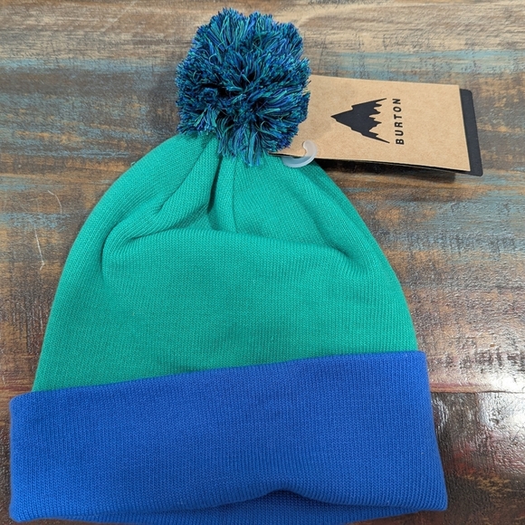 NWT Burton Kids Recycled Trope Beanie Pom Pom Galaxy Green, One Size, RN 87380 - Picture 4 of 7